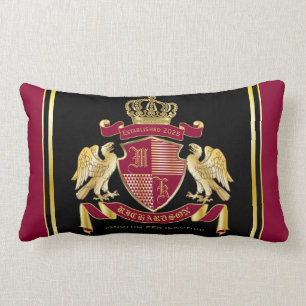 Coussin Rectangle Créez votre propre blason d'armoiries d'aigle rou