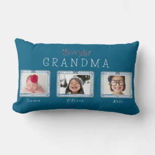 Coussin Rectangle Créez votre propre Love You Grandma 3 Photo Mignon