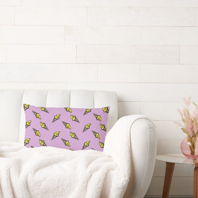 Coussin Rectangle Crème glacée jaune sur violet (Canapé)