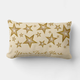Coussin Rectangle Crème lombaire "Gold" Stars "Your Text"