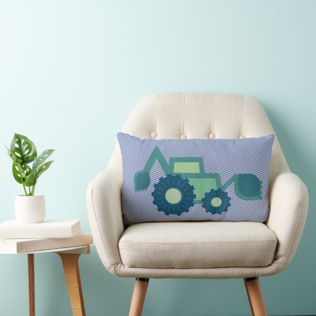 Coussin Rectangle Creuse de gosse verte et bleue (Chaise)