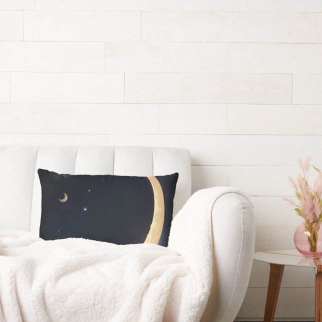 Coussin Rectangle croissant de lune flottant dans le ciel nocturne (Canapé)