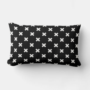 Coussin Rectangle Croix blanche sur le noir