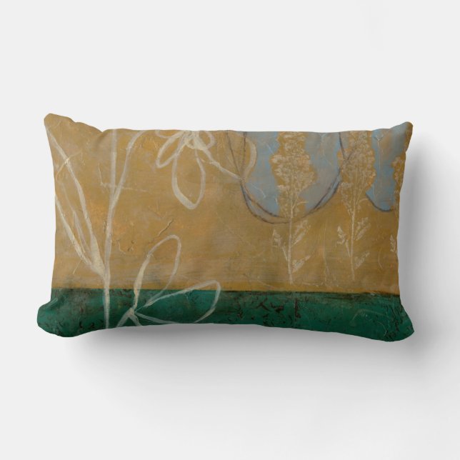 Coussin Rectangle Croquis floral avec Fleur sauvage et Plante (Recto)