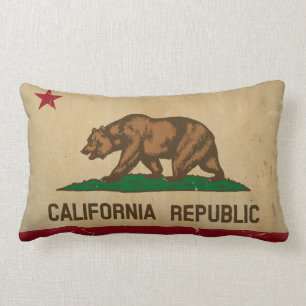 Coussin Rectangle CRU de drapeau d'état de la Californie