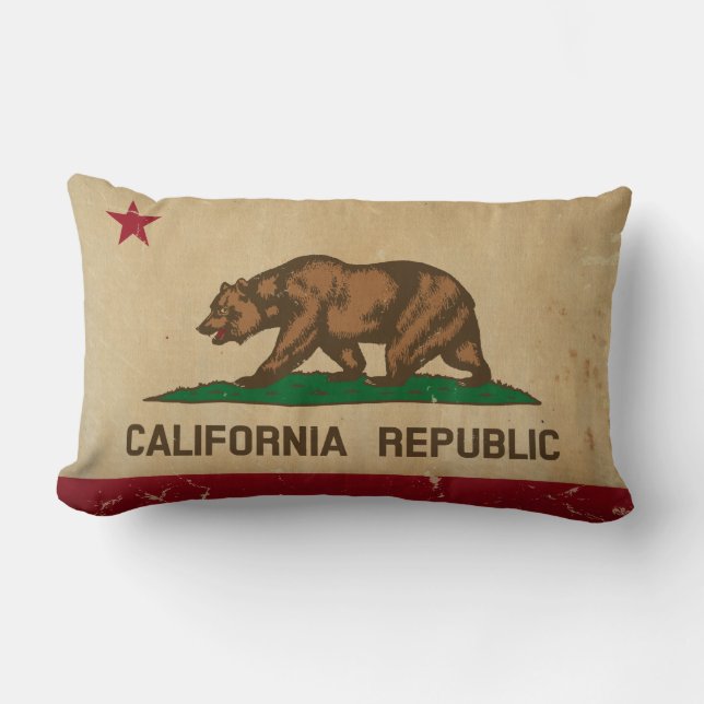 Coussin Rectangle CRU de drapeau d'état de la Californie (Recto)