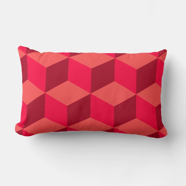 Coussin Rectangle Cubes rouges (Recto)