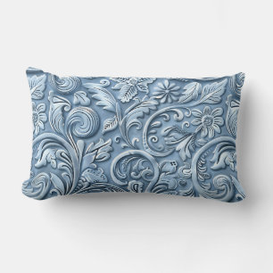 Coussin Rectangle Cuir à outils bleu vintage