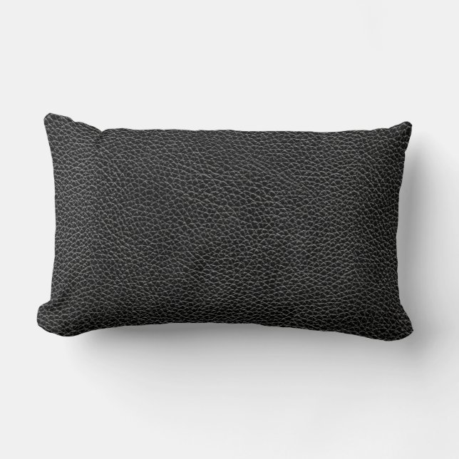 Coussin Rectangle Cuir noir de Faux (Recto)