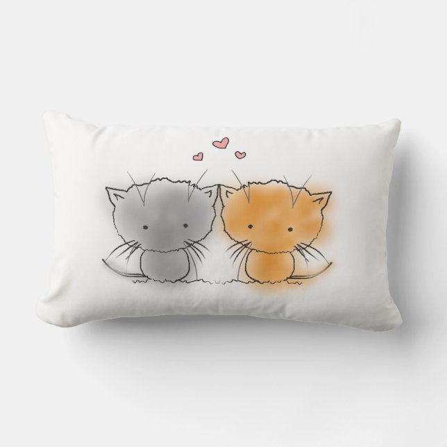 Coussin Rectangle Cuisine Little Cudtly Kittens orange et gris (Recto)