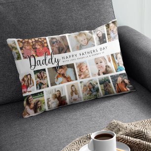 Coussin Rectangle Custom Daddy 18 Photo Collage