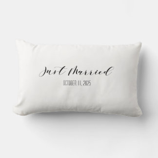 Coussin Rectangle Custom Just Married Wedding Pillow Names & Date
