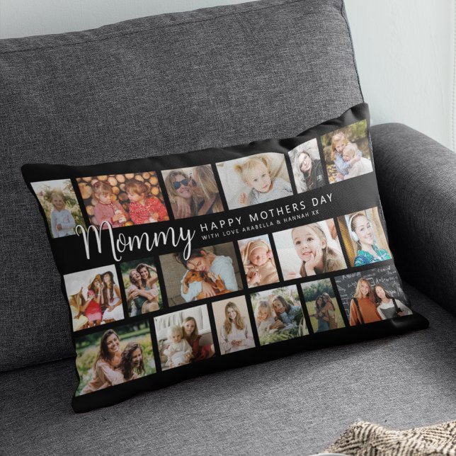Coussin Rectangle Custom Mommy 18 Photo Collage (Créateur téléchargé)