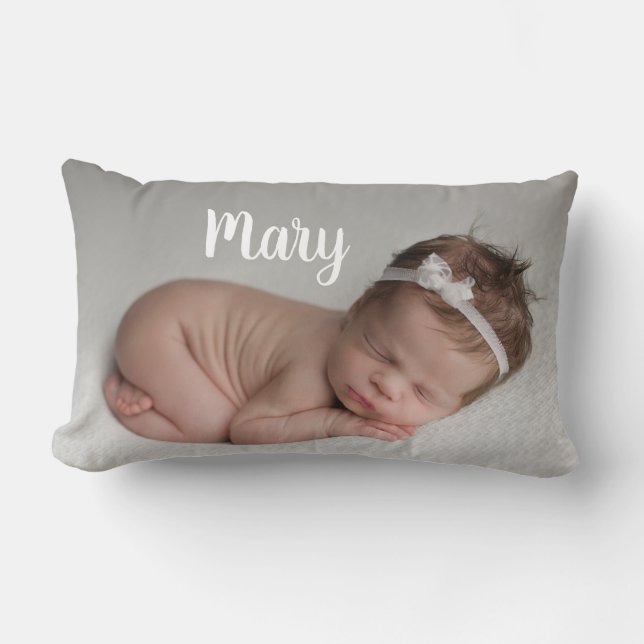 Coussin Rectangle Custom photo and name pillow personalized (Recto)
