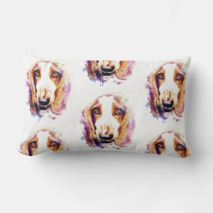 Coussin Rectangle Cute Basset Hound Chien Tête Face Chien Chien