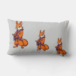 Coussin Rectangle Cute écureuil japonais Samurai