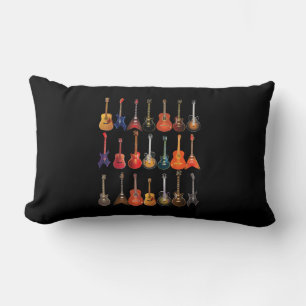 Coussin Rectangle Cute Guitar Rock and Roll Musical Instruments
