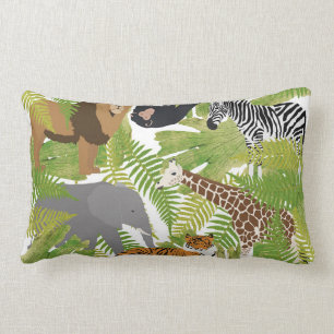 Coussin Rectangle Cute Jungle Animaux Safari Garçon Fille