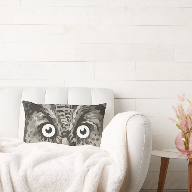Coussin Rectangle Cute Owl Grey Genre Neutre Nouvelle chambre bébé (Canapé)