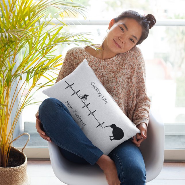 Coussin Rectangle Cycling Life, Nouvelle-Zélande personnalisable (Créateur téléchargé)