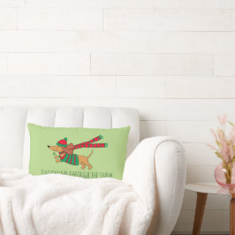 Coussin Rectangle Dachshund à travers l'oreiller à lancer de neige 1