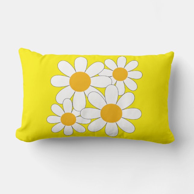 Coussin Rectangle Daisy Lumineuse et Audacieuse (Recto)