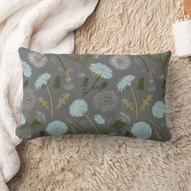 Coussin Rectangle Dandelion Fleurs gris bleu (Couverture)