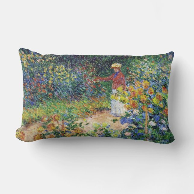 Coussin Rectangle Dans le jardin par Claude Monet (Recto)