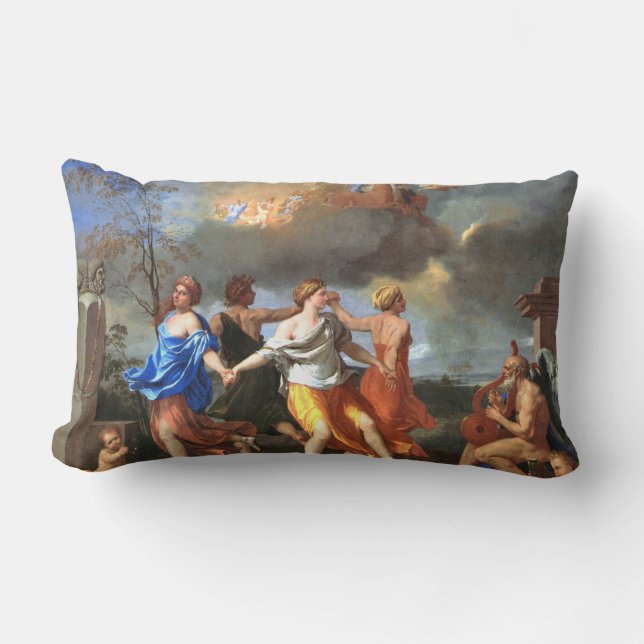 Coussin Rectangle Danse à la musique du temps (par Nicholas Poussin) (Recto)