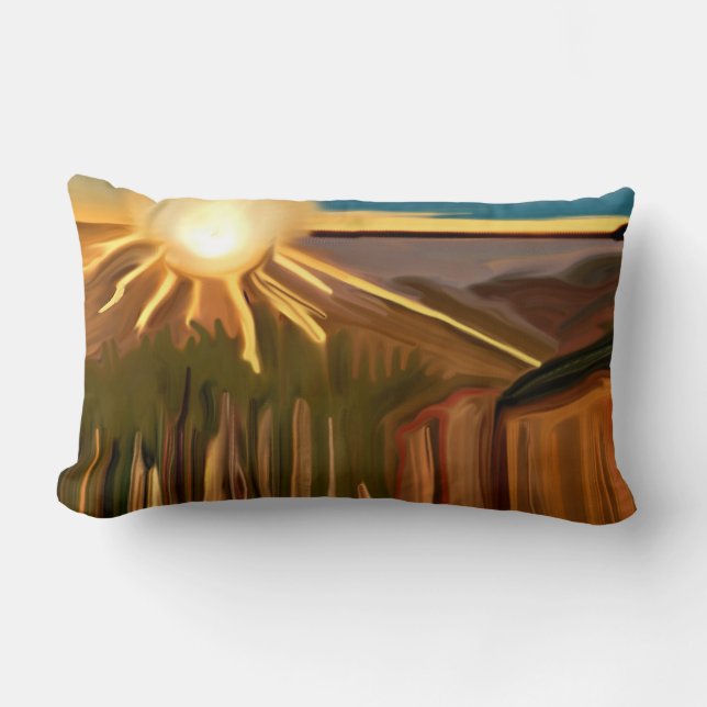 Coussin Rectangle Danse des cactus art Abstrait (Recto)