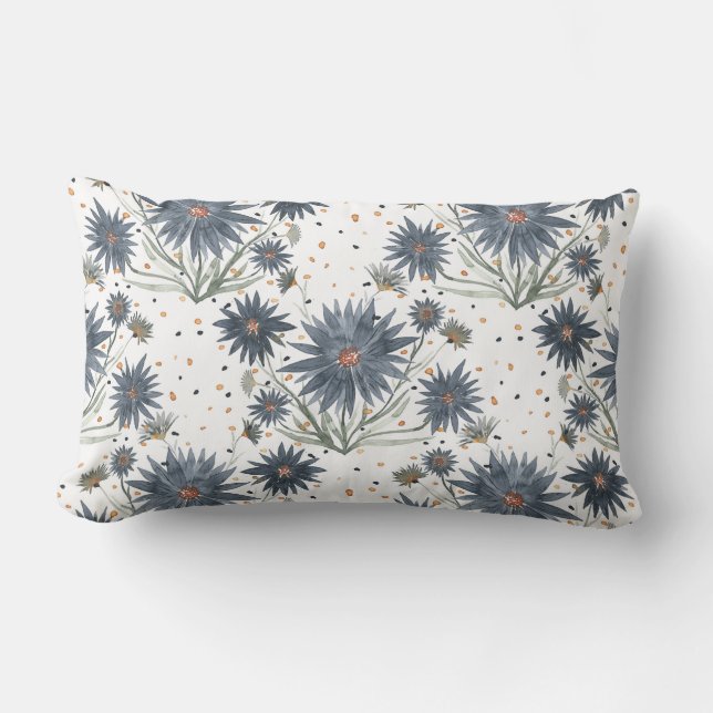 Coussin Rectangle Dark Blue Daisies (Recto)