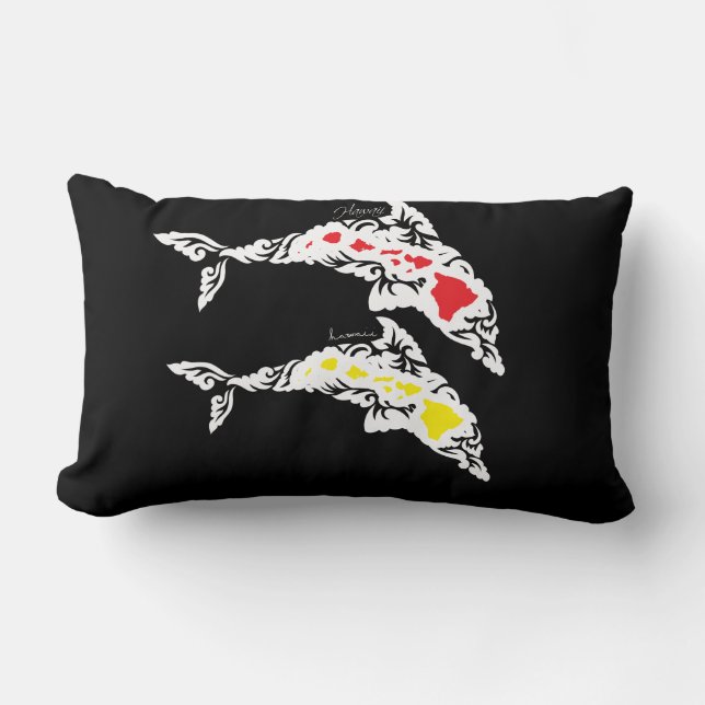 Coussin Rectangle Dauphin des îles Aloha Hawaii (Recto)
