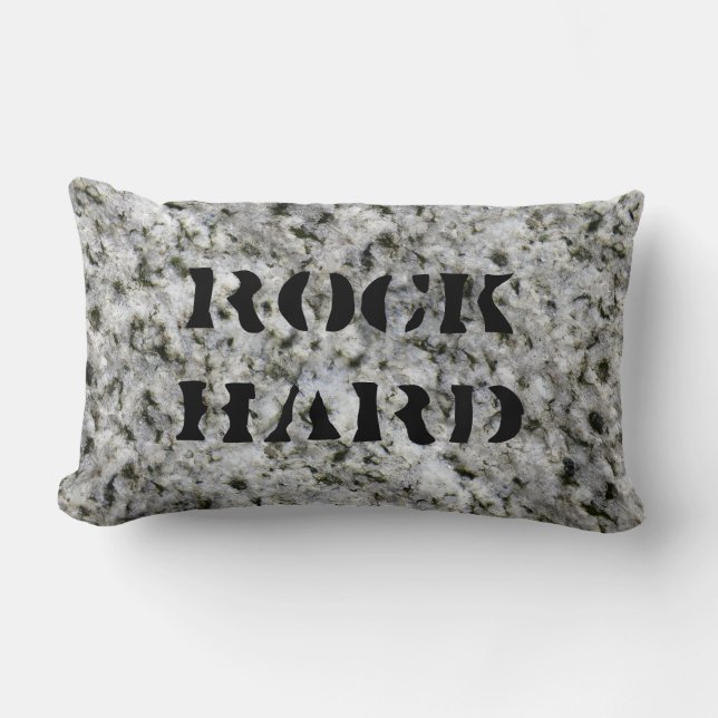 Coussin Rectangle De granit de roche blanc dur avec le texte (Recto)