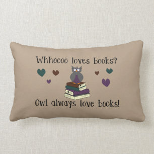 Coussin Rectangle De hibou livres d'amour toujours