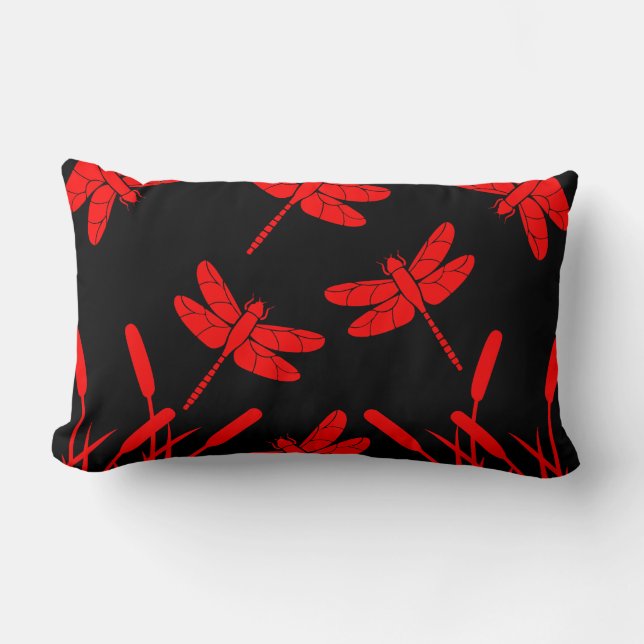 Coussin Rectangle Décor à motifs libellules (Recto)