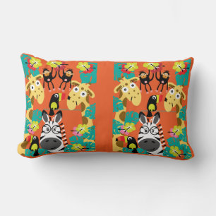 Coussin Rectangle Décor d'animaux de la jungle de pépinière
