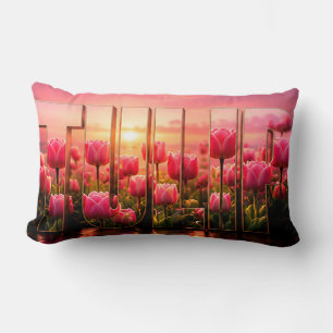 Coussin Rectangle Décor floral botanique de luxe aux tulipes
