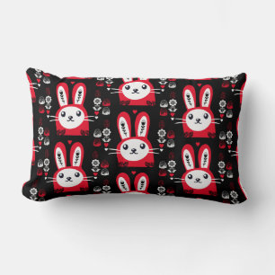 Coussin Rectangle Décor lapin au chocolat de Pâques