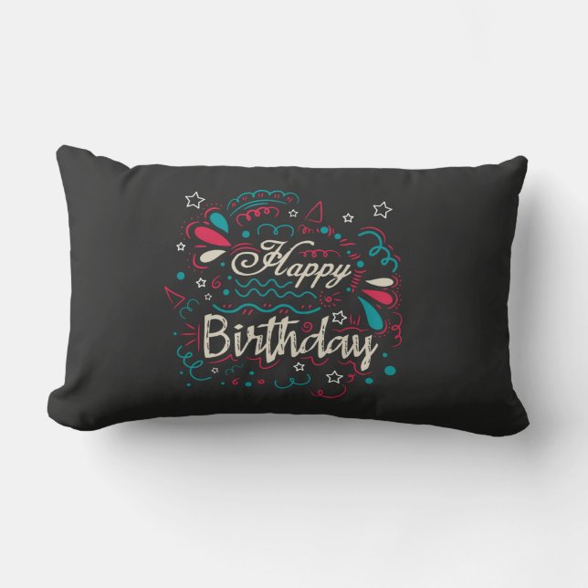 Coussin Rectangle decorative happy birthday (Recto)