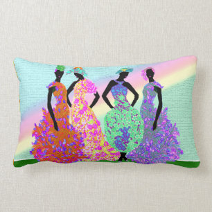 Coussin Rectangle Défilé africain d'arc-en-ciel