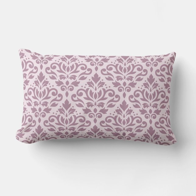 Coussin Rectangle Défiler Damask Big Motif Mauve sur rose (Recto)
