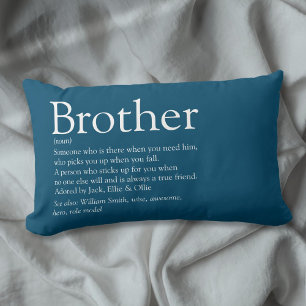 Coussin Rectangle Définition de frère moderne bleu cool le meilleur 