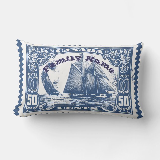 Coussin Rectangle Départ pour les navires du CANADA Timbre au revoir (Recto)