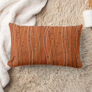 Coussin Rectangle Des rayures rouges ondulées : Art Abstrait japonai