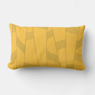 Coussin Rectangle Design graphique abstrait simple, jaune et moderne