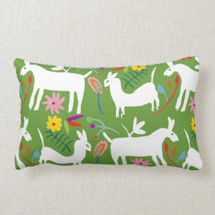 Coussin Rectangle Design Otomi moderne Llama Donkey Design