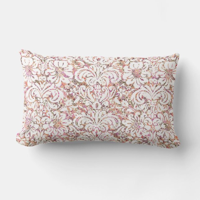 Coussin Rectangle Design vintage rose pâle (Recto)