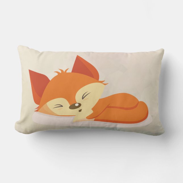 Coussin Rectangle Dessin de caricature orange mignon d'un Dormir de  (Recto)