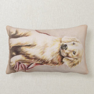 Coussin Rectangle Dessin de portrait d'animal familier de chiot de