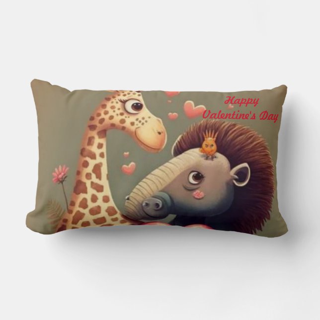 Coussin Rectangle Dessin de Saint Valentin sur mesure (Recto)